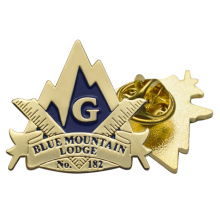 Wholesale No Minimum Cheap Custom Personalized Masonic Logo 3D Gold Plating Collectible Lapel Pin